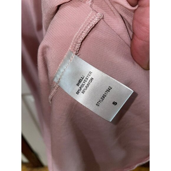 New Mustard Seed Pink Midi Dress With Puff Sleeves & Smocked Shoulders  Size S P - Picture 5 of 10